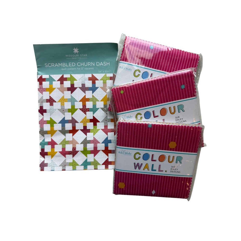 Three Riley Blake Colour Wall Fabric Stackers For Missouri Star Quilt Pattern